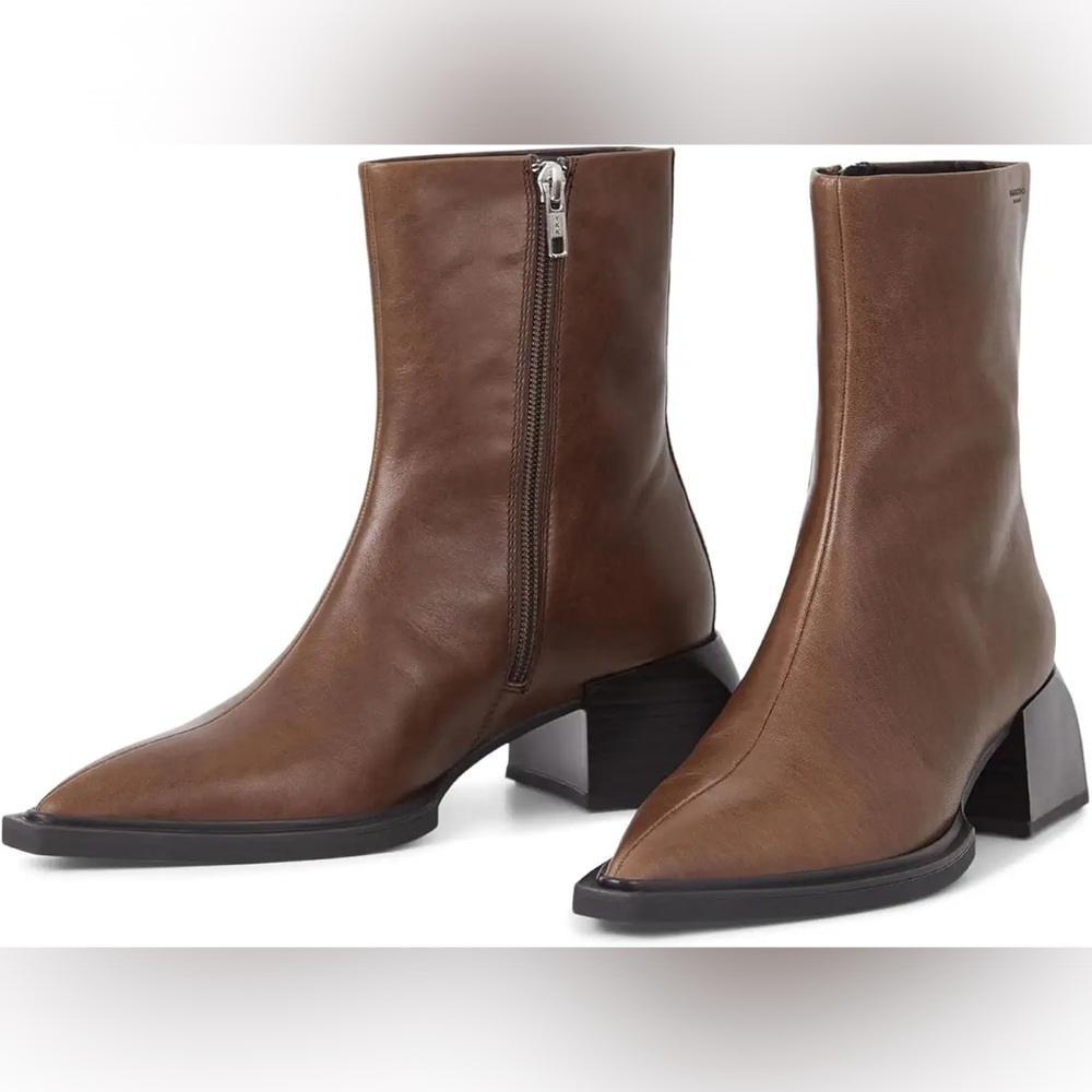 Free People Vagabond Vivian Boots Brown Leather Size 38 - Like New - FIRM